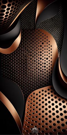 an abstract black and gold background with circles