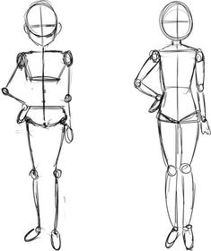 a drawing of a person standing next to each other