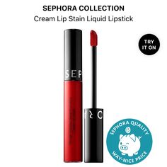 Sephora Collection Cream Lip Stain In 96 Red Velvet 2.5 Ml Y Ysl Sephora Liquid Lipstick, Sephora Collection Cream Lip Stain, Sephora Lipstick, Sephora Cream Lip, Lancome Lipstick, Estee Lauder Lipstick, Urban Decay Vice Lipstick, Sephora Lip, Neutral Lips