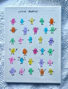 a card with little people drawn on it