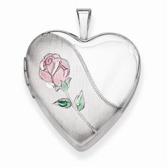 Metal: Sterling SilverLength:25 mmWidth:20 mmFinish: Enamel, Polished & Satin, Diamond-cut, Holds 2 photosFree U.S. Shipping for orders over $99 Protected by our 30-Day Risk Free Returns! Rose Locket, Heart Locket Necklace, Jewelry Lockets, Gift Sets For Women, Floral Heart, Locket Charms, Keepsake Jewelry, Pink Enamel, Heart Locket