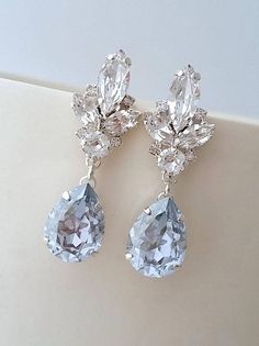 Top 7 Breath-Taking Blue Wedding Ideas to Brighten Your Day--Dusty blue Bridal earrings Light Blue chandelier earrings, spring wedding ideas Blue Bridal Earrings, Blue Chandelier, Bridal Earrings Chandelier, Chique Outfits, Aquamarine Earrings, Blue Bridal, Swarovski Earrings, Fantasy Jewelry, Lovely Earrings