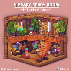 Hi! Here is some inspiration for a library study room I made with Kamu! ​ ​This interior is completely ​ ​survival friendly. Download this on my Patreon Page ( Link in bio )