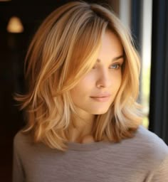 Trendy Medium Haircuts for Fine, Thick Hair & All Face Shapes Haircut Trendy Woman, Haircuts For Round Faces And Fine Hair, Autumn 2024 Style, Teen Haircuts Girls Medium, Teen Haircuts For Girls Medium, Shoulder Length Hair For Fine Hair, Medium Haircut For Thick Hair, Medium Length Hair Curtain Bangs, Medium Length Haircut Round Face