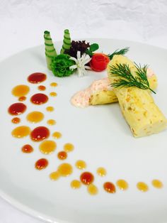 a white plate topped with different types of food