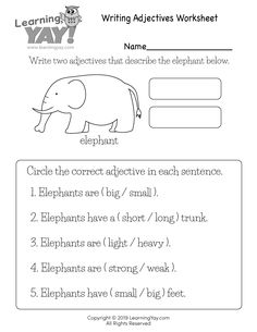 an elephant worksheet for kids to learn how to write the words and numbers