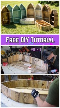 the steps to make a wooden boat out of pallets and other woodworking materials