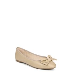 -Size 6 -Classic Nude -Bow Detail Beige Synthetic Flats With Round Toe, Beige Round Toe Ballet Flats For Fall, Beige Synthetic Closed Toe Ballet Flats, Beige Closed Toe Synthetic Ballet Flats, Beige Round Toe Flats With Branded Insole, Casual Beige Synthetic Ballet Flats, Beige Ballet Flats With Round Toe, Beige Round Toe Synthetic Ballet Flats, Beige Synthetic Round Toe Ballet Flats