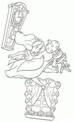 the sleeping beauty coloring pages for kids to print out and color with her bedtime time clock