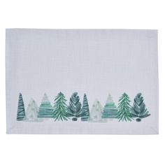 a white placemat with trees on it