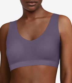 From Chantelle&#x2C; this bra top features:Doubled soft stretch fabricSmoothing silhouetteV-front and back for versatility and invisibilityWire-free for daily comfortStay in place padding internally fused to fabricPullover constructionPolyamide/spandexHand washImported. Wire Free Bra, Free Bra, Padded Bra, Bra Top, Padded Bras, Dillard's, Bra Tops, Stretch Fabric, Sports Bra