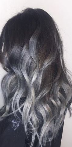 beautiful silver gray hair color Black Ash Hair, Grey Hair Color Silver, Grey Ombre Hair, Granny Hair, Grey Hair Dye, Ash Hair, Silver Grey Hair, Ombre Hair Color, Grey Hair Color