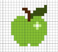 an apple is shown in the shape of a cross stitch pattern