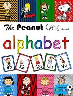 the peanut gang's alphabet book with pictures of peanuts, charlie and his friends