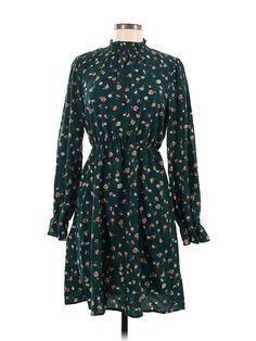 Shein Casual Dress Size: 6 Green Dresses - used. 100% POLYESTER, Mock, Print, Short, Long Sleeve | Shein Casual Dress: Green Print Dresses - Used - Size 6 Green Long Sleeve Floral Dress For Fall, Casual Winter Mini Dress With Floral Print, Green Floral Print Fall Dress, Casual Winter Floral Print Mini Dress, Knee-length Winter Floral Mini Dress, Green Long Sleeve Paisley Print Dresses, Green Short Sleeve Batik Print Dress, Printed Green Long Sleeve Mini Dress, Shein Green Dress Long Sleeve