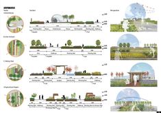 an architectural drawing shows the various stages of planting and how they are used to create their own garden