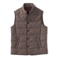 Steinbock® Waidring Quilted Wool Gilet | Orvis Fitted Winter Vest For Outdoor, Fitted Brown Merino Wool Outerwear, Casual Wool Vest For Winter, Brown Wool Vest For Winter, Wool Gilet, Quilted Gilet, Tent Sale, Fly Shop, Down Vest