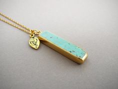 Turquoise Necklace Initial Leaf Necklace Letter Pendant Long Necklaces for women Personalized Gemstone Necklaces gift Turquoise Gold Jewelry -  Natural Turquoise pendant -  Gold plated Leaf-  Gold-plated Brass Cross Chain NecklaceShop more CRYSTAL NECKLACE from BonBonStones:http://etsy.me/2exjVn5MY SHOP:https://www.etsy.com/shop/BonBonStonesPlease contact me with any questions. I'm happy to help! Personalized Turquoise Necklace For Gift, Elegant Personalized Turquoise Jewelry, Minimalist Turquoise Necklace For Gifts, Minimalist Turquoise Necklace Gift, Spiritual Personalized Turquoise Jewelry, Gift Turquoise Gemstone Necklace, Handmade Rectangular Turquoise Necklace For Gift, Elegant Turquoise Necklace With Rectangular Pendant, Elegant Handmade Turquoise Necklace Gift