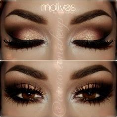 Prom Makeup For Brown Eyes, Wedding Eyes, Wedding Hairstyles And Makeup, Wedding Eye Makeup, Makeup Tip, Smoky Eyes, Braut Make-up, Makijaż Smokey Eye, Dramatic Look