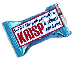 a blue krisp bar with the words know the judges with a krip on it