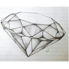 a drawing of a diamond on lined paper