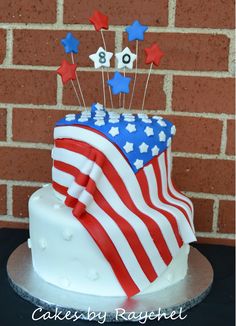 a cake with an american flag design on it