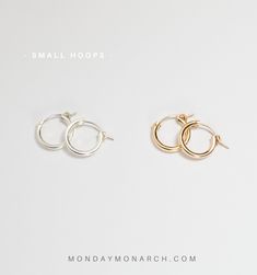 Modern and delicate HOOP earrings ♡ Pretty and sparkly, choose your preferred size and layer it with other pieces from our earring collection for that effortless minimal look! CHOOSE YOUR HOOP SIZE (outer diameter): small = 15mm. medium = 19mm. large = 35 mm. OUR HOOPS SOLD IN PAIRS. MATERIALS * Delicate high quality 2mm hoops in 14k gold filled or sterling silver or 14k solid gold. * NEW ARRIVAL: Small & Medium hoops in SOLID GOLD 14k. * Small+Medium hoops are shown in pic1. Large hoops are Minimalist 14k White Gold Filled Hoop Earrings, Everyday 14k Gold Filled White Gold Hoop Earrings, Everyday Silver 14k Gold Hoop Earrings, Small Hoop Earrings In White Gold For Everyday, Small Hoop White Gold Earrings, Silver Round 14k Gold Filled Huggie Earrings, Small Hoop Hypoallergenic Earrings For Anniversary, White 14k Gold Small Hoop Huggie Earrings, Silver 14k Gold Filled Hoop Jewelry