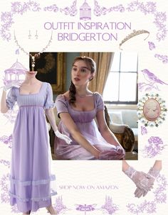 👑 À Londres, pendant la Régence, Daphne Bridgerton, fille aînée d'une puissante dynastie, est censée se trouver un mari, mais la concurrence est rude et ses envies sont ailleurs... #bridgerton #chronique #regence #victorianstyle #cosplay #halloween #PenelopeFeatherington #daphnebridgerton #PenelopeBridgerton #ladywhistledown Bridgerton Clothing, Daphne Bridgerton Dress, Bridgerton Halloween Costume, Bridgerton Dresses Inspired, Bridgeton Dresses, Bridgerton Clothes, Bridgerton Outfits, Bridgerton Daphne