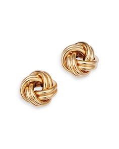 Bloomingdale's Made in Italy 14K Yellow Gold Royal Chain Love Knot Stud Earrings - 100% Exclusive Silver Braided Ring, Wag Dr, Royal Chain, F1 Wag, Gold Knot Earrings, Diy Gifts For Him, Knot Stud Earrings, Xmas List, Knot Studs