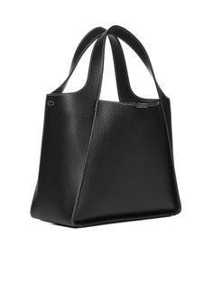 Black 'Stella Logo' handbag in velvety Alter Mat (vegan alternative to animal skin) from Stella McCartney with adjustable shoulder strap, removable pochette, perforated logo. Composition: T1: 67% POLYURETHANE, 33% POLYAMID F: 50% POLYAMID, 50% POLYURETHANEComposition: T1: 67% Polyurethane, 33% Polyamid F: 50% Polyamid, 50% Polyurethane | Stella McCartney Women's Black stella Logo Handbag | FW23/24 Leather Satchel With Detachable Handle In Tan, Structured Soft Leather Bag For Everyday, Tan Leather Satchel With Detachable Handle, Chic Structured Bag With Leather Handles, Structured Soft Leather Bags, Classic Structured Shopping Bag, Structured Leather Satchel For Everyday Use, Calf Leather Shoulder Bag With Removable Pouch For Work, Structured Bags With Leather Handles For Daily Use