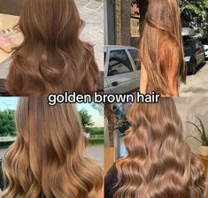 Hair Color Names, Rambut Brunette, Golden Brown Hair, Brown Hair Looks, Brunette Hair With Highlights, Honey Hair, Pretty Hair Color