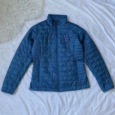 Brand: Patagonia Color: Wavy Blue Size: S New With Tags Blue Puffer Outerwear For Hiking, Blue Long Sleeve Puffer Jacket For Hiking, Blue Outerwear For Spring Hiking, Blue Outerwear For Hiking In Spring, Puff Jacket, Patagonia, Color Blue, Jackets For Women, Jackets & Coats