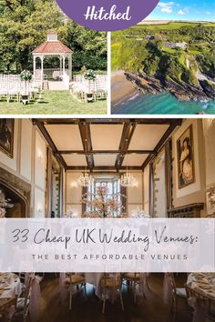 the wedding venue with text overlay that reads, cheap uk wedding venues