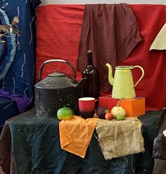 a table topped with lots of different types of items