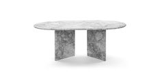 a round marble table with two legs