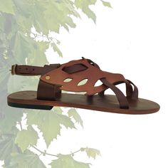 Handcrafted Strappy Strappy Vegetal Leather Women Sandalet Leaf Design-Life Style Shoes-Gift Fashion Footwear-Strappy Sandal Look no more for that perfect pair of genuine leather strappy sandals for vacation wear and everyday use.Made from 100% Turkish Leather, these gorgeous summer shoes are made completely by hand and are made to last. Comfortable form fitting soles to make exploring a breeze on this years vacation. This sandals have leather soles and is a comfortable flip flop style. The sand Brown Flat Adjustable Slingback Sandals, Adjustable Brown Flat Slingback Sandals, Brown T-strap Toe Ring Sandals, Handmade Brown Sandals With Ankle Strap, Brown T-strap Slingback Sandals, Adjustable Brown T-strap Slingback Sandals, Brown Adjustable T-strap Slingback Sandals, Brown T-strap Toe Ring Sandals For Spring, Spring Brown T-strap Toe Ring Sandals