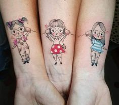 two girls with matching tattoos on their arms