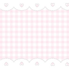 a pink and white checkered background with hearts