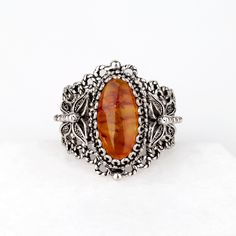 This is a great ARTISTIC RING with Amber Rainbow Quartz Silver Butterfly Size 5-12 Ring 925 Sterling Designer Filigree Unique Ornate Gift for Mom, Gift boxed for her It is made with genuine Amber Natural Gems 925 Sterling Silver Filigree with Butterfly Sides Detail It is a perfect silver gift for an art loving lady regardless of her age. The same ring can be worn by three generations. The classic beauty of artisan crafted jewelry will last for many years to come. the stone is 7x14 mm approximate Two Butterflies, Rainbow Quartz, Amber Ring, Butterfly Ring, Sterling Silver Filigree, Silver Butterfly, Friend Gifts, Silver Gifts, Silver Filigree