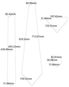 the size and measurements of a neck tie