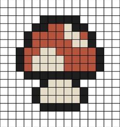 an image of a cross stitch pattern with the shape of a mushroom on it's face