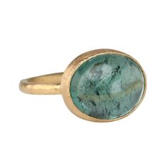 Hammered 18 Karat Yellow Gold Bezel-Set Cabochon Oval Green Tourmaline Ring (6.06 ct). Ring size 6.25. Emerald Bezel Set Oval Cabochon Ring, Emerald Oval Cabochon Gemstone Rings, Oval Cabochon Emerald Ring Gift, Classic Oval Tourmaline Jewelry, Green Oval Ring With Large Stone, Oval Tourmaline Emerald Ring In Yellow Gold, Oval Green Ring With Large Stone, Gold Oval Tourmaline Ring, Elegant Untreated Oval Emerald Ring