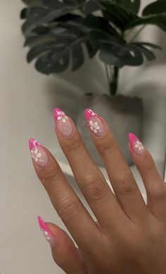 Trendy Acrylic Nails, Trendy Almond Nails, French Tip Gel Nails, Girly Acrylic