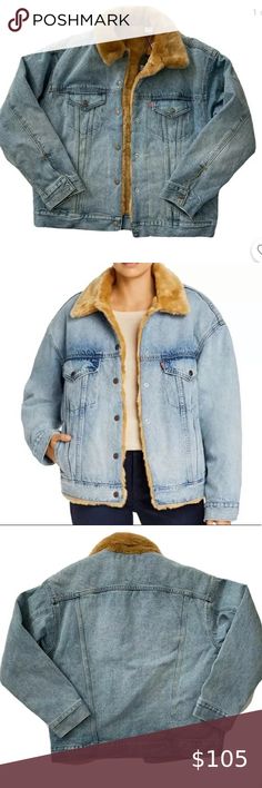 New Levi's Faux Fur Lined Reversible Jacket M New!  Available  XS  M S Levi's Jackets & Coats Jean Jackets Casual Denim Outerwear With Faux Fur Lining, Casual Spring Outerwear With Faux Fur Lining, Levi's Blue Outerwear For Fall, Trendy Blue Outerwear With Faux Fur Trim, Blue Trendy Outerwear With Faux Fur Trim, Casual Reversible Winter Outerwear, Blue Outerwear With Faux Fur Lining For Fall, Reversible Winter Outerwear For Streetwear, Casual Reversible Outerwear For Fall