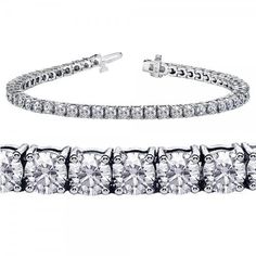 New Round Cut G Vs2 Diamond Tennis Bracelet 4.90 Carat White Gold 14K | HarryChadEnt.com White Gold Diamond Bracelet, Diamond Earrings Studs Round, Latest Jewellery Trends, Bracelet Tennis, Bracelet Diamond, Gold G, Vs2 Diamond, Diamond Tennis Bracelet, Bracelets Gold Diamond