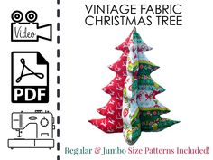 the vintage fabric christmas tree pattern is available for purchase