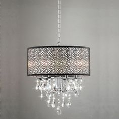 a chandelier hanging from the ceiling