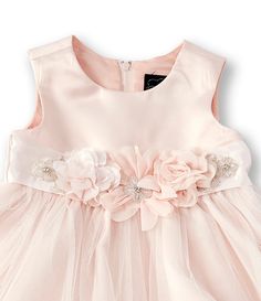 Chantilly Place Baby Girls 12-24 Months Floral-Belt Satin/Mesh Fit-And-Flare Dress | Dillard's Elegant Sleeveless Dress For Summer Pageants, Elegant Sleeveless Dress For Summer Pageant, Elegant Sleeveless Tulle Dress For Dress-up, Floral Belt, Dresses Tulle, Flower Girl Dresses Tulle, Autumn Fashion Casual, Dillard's, Girl Dresses