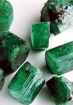 Emeralds are gem-quality beryls which are green to blue-green Green Inspiration, Green To Blue, Types Of Crystals, Minerals And Gemstones, Rocks And Gems, Emerald Gemstone, Gems And Minerals, Crystal Gems