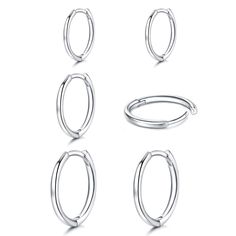 PRICES MAY VARY. High Quality Small Hoop Earrings: The small sterling silver hoop earrings are made of premium quality 14k white gold plated and 925 sterling sliver post. Hypoallergenic and healthy. Ideal choice for sensitive ears. Convenient and Comfortable: The cartilage earrings are simple cuff design. Very easy to open and close. Lightweight and comfortable to wear. You will just feel nothing on your ears when wearing these small silver hoop earrings. Small Hoops Size: 8mm/10mm/12mm- small s Earring Cartilage, Small Hoop Earrings, Sterling Silver Hoop Earrings, Cartilage Earrings, Gold Plated Silver, Silver Hoop Earrings, Hoop Earrings, Sterling Silver, Silver